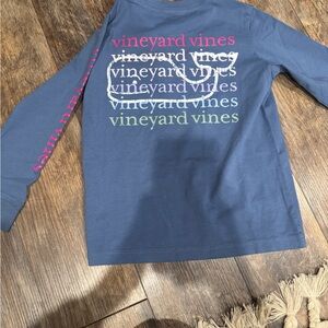 Vineyard Vines Kids Multicolor Logo Long Sleeve Tee